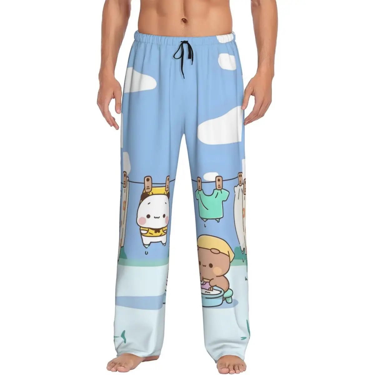 Custom Bubu Dudu Pajama Pants Men's Lovely Lounge Sleep Drawstring Sleepwear Bottoms with Pockets