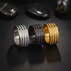 10mm Titanium Steel High Quality Frosted Finger Rings Matte Fashion Men Wedding Rings Engagement Gift For Women Jewelry