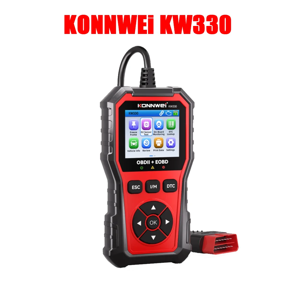 KONNWEi KW330 Car OBDII Fault Scanner Engine Battery Test Fault Code Clear Real-Time Data Professional OBD Inspection Tool