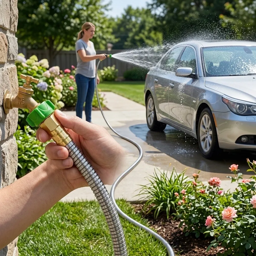 Heavy‑Duty Watering Extension Hose Connector, Small Hose Extension Adapter, Replacement Fitting For Garden Water Hose
