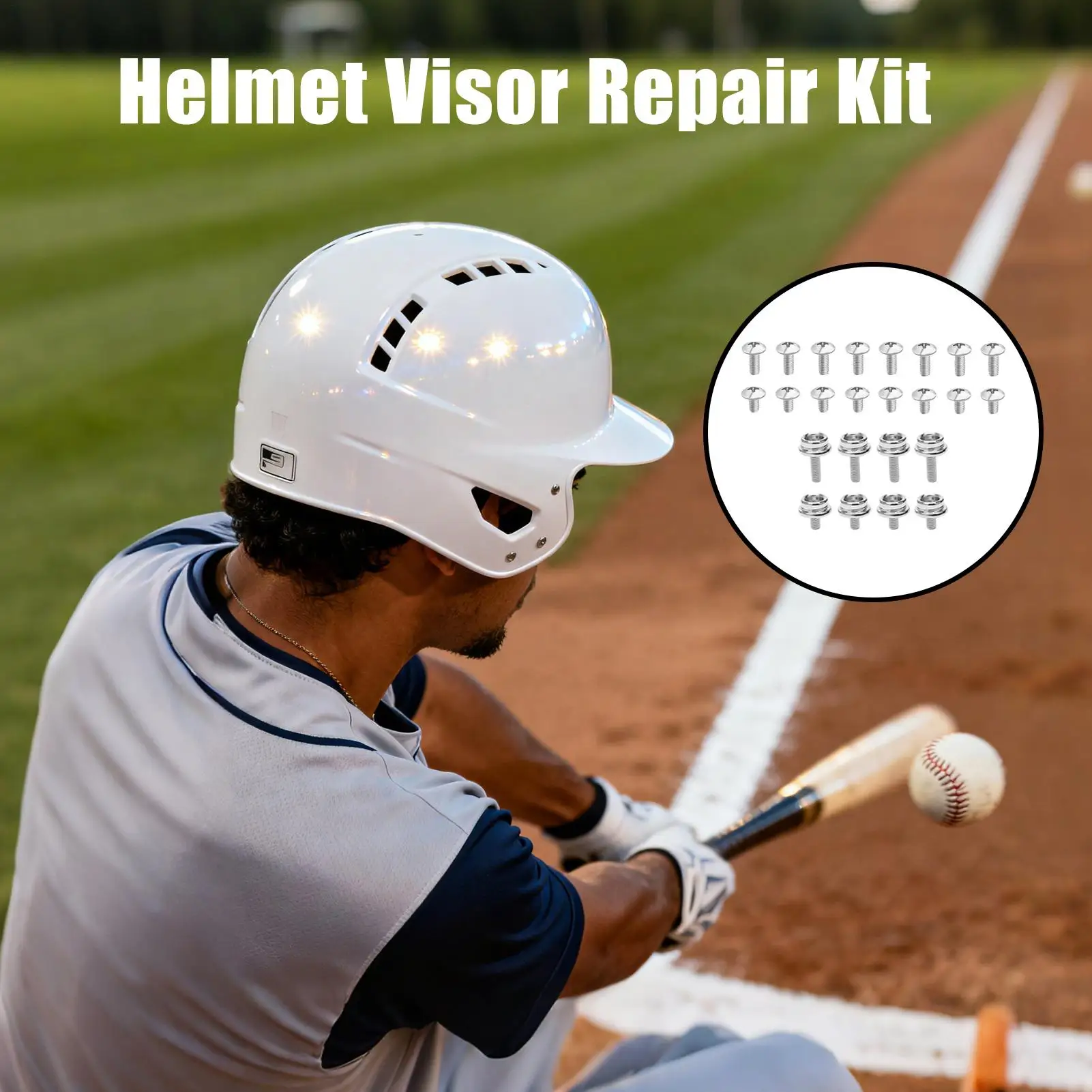 24 قطعة/المجموعة كرة القدم خوذة طقم تصليح هوكي الجليد خوذة إصلاح الملحقات استبدال أجزاء لمعدات إصلاح البيسبول الرياضية #3