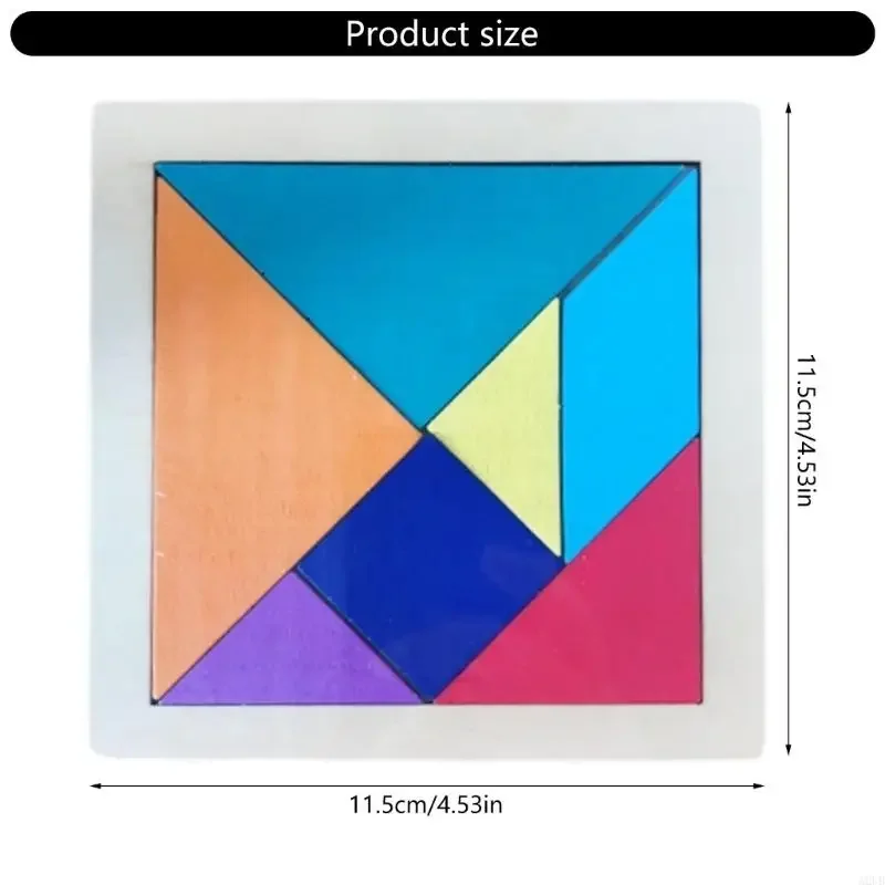 مجموعة ألغاز تانجرام 24 قطعة تعليمية للأطفال لعبة بناء مكعبات خشبية ملونة لتنمية الطفولة المبكرة 15UB