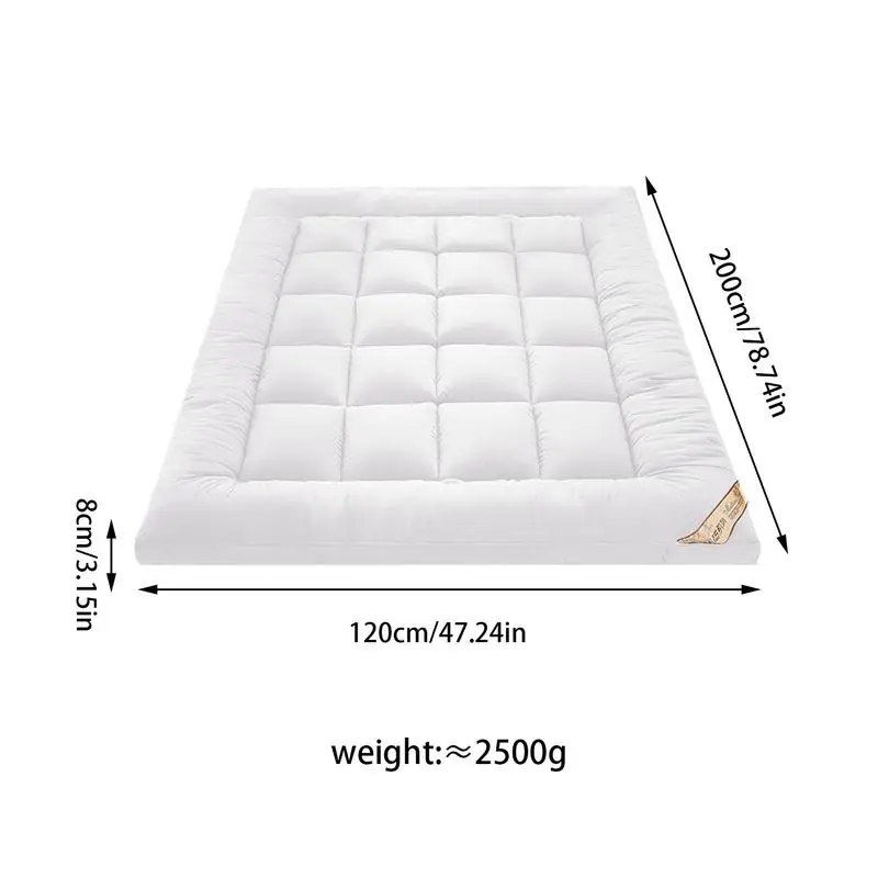 Soft Filling Mattress Pad Soft Down Velvet Tatami Mats Mattress Fluffy and Breathable Relieve Body Stress Soft Cushion Anti-Slip