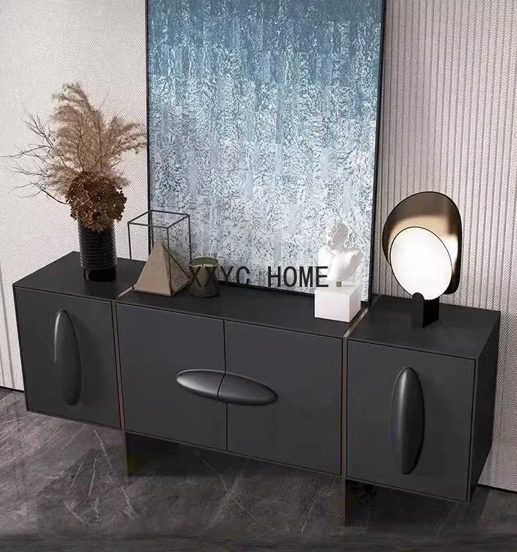 Picture 5: Sideboard Cabinet Personalized Art Entrance Cabinet Solid Wood Wall Tea Cabinet Storage