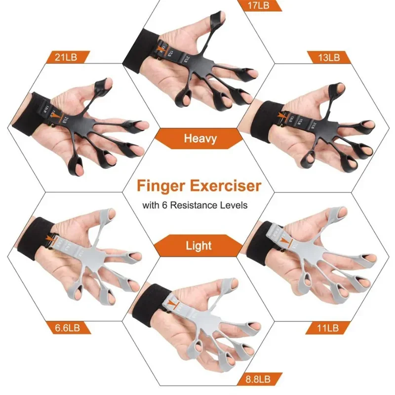 Silicone Grip Device Stretcher Finger Gripper Strength Trainer Strengthen Rehabilitation Training  guitar finger trainer