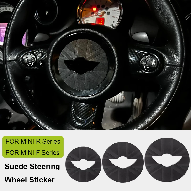 Suede Car Steering Wheel Stickers for MINI Cooper R50 R53 R52 R55 R56 R57 R58 R59 R60 R61 F54 F55 F56 F57 F60 Countryman Clubman