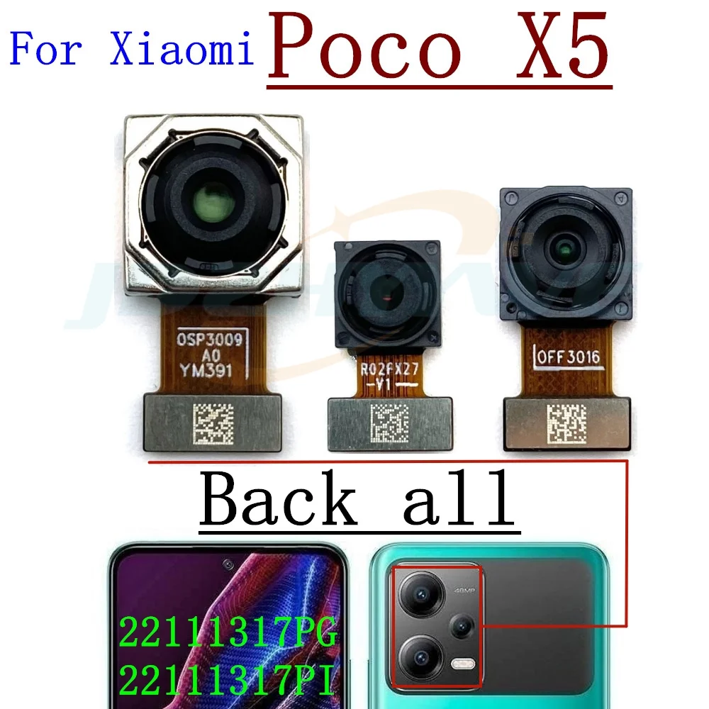 Rear Front Camera For Xiaomi Poco X5 X4 Pro X5pro Frontal Selfie Facing Main Back Wide Camera Module Flex Cable Parts