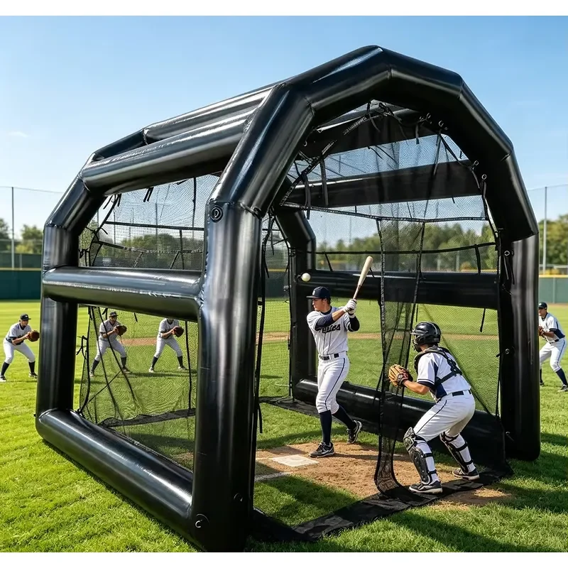 Portable Inflatable Baseball Batting Cage for Softball Golf Training Outdoor Backyard Sports Practice Net Durable Blow Up