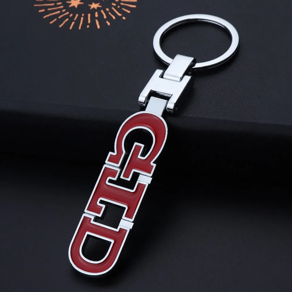 GTI GTD Logo Car Keychain Key Chain Auto Badge Key Ring Accessories For Volkswagen Rline R Polo Passat Magotan Tiguan Jetta CC