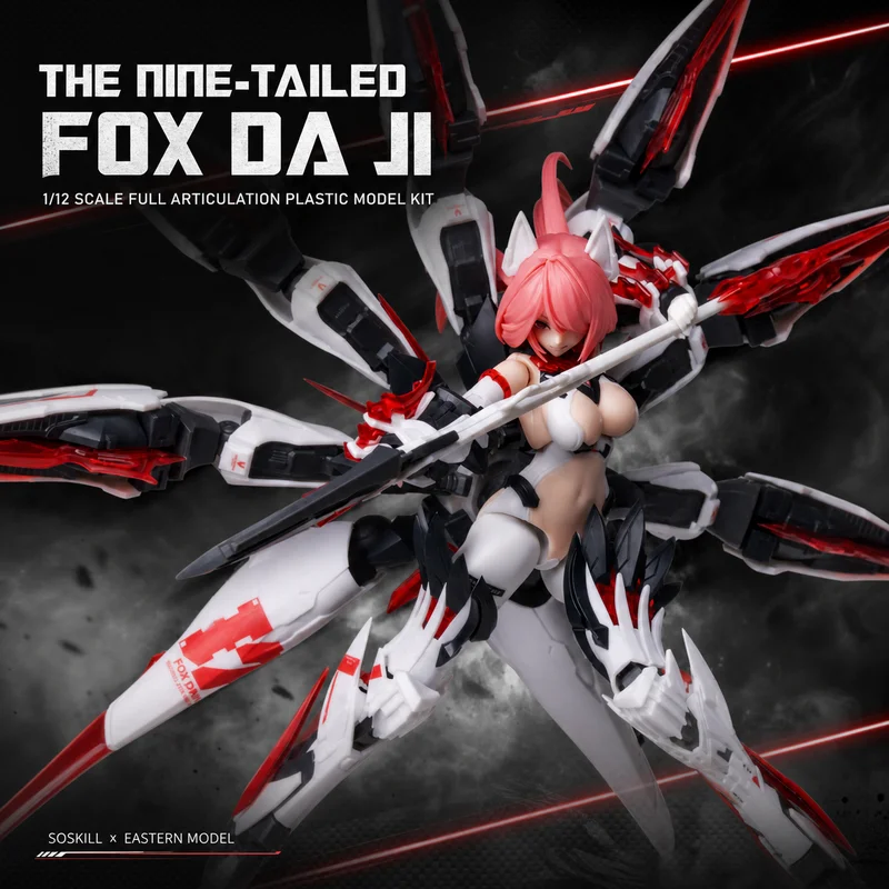 Soskill Eastern Model Nine Tailed Fox Da Ji Mecha Articulated Plastic Assembly Model Kit 1/12 Scale Collectible For Adult