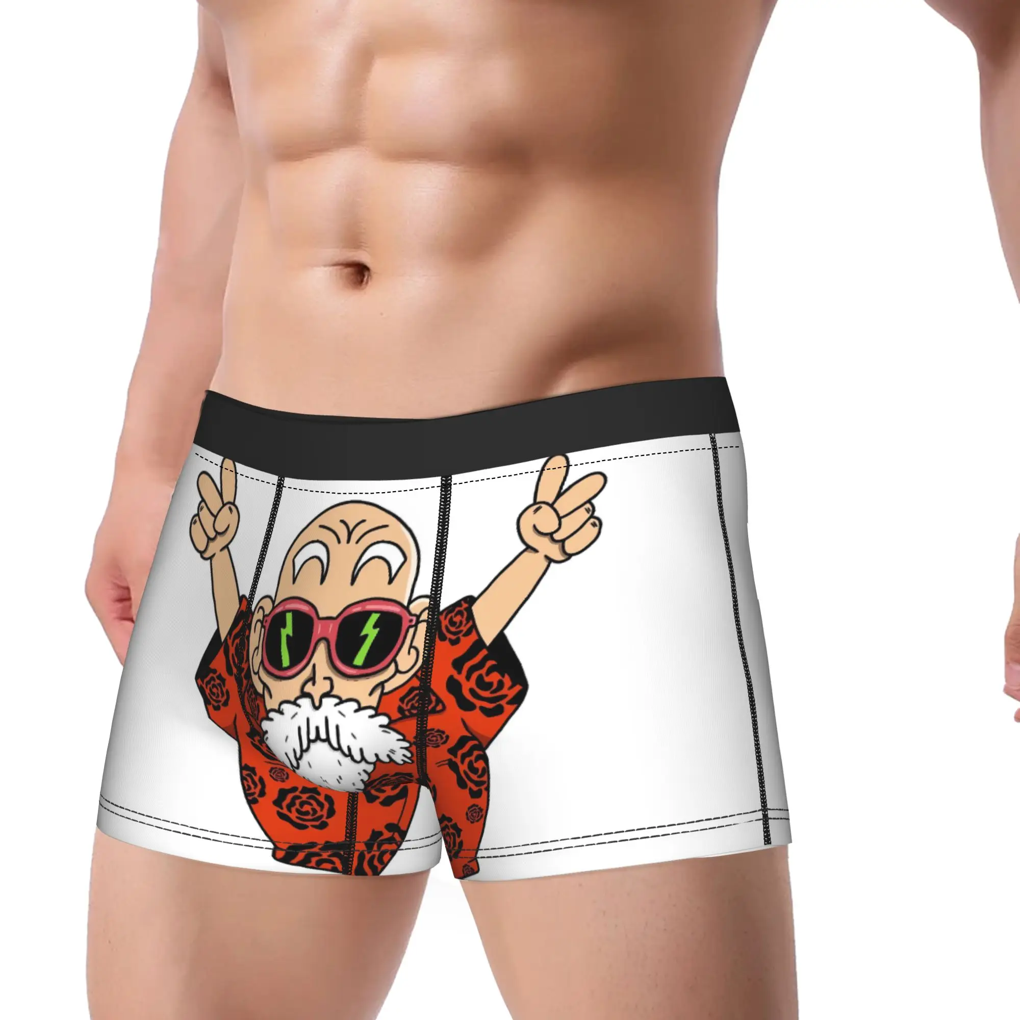 Anime Dragon Ball Master Roshi Trunk  Pouch Underwear High Quality Customs Shorts Briefs Comfortable Man Underpants Plus Size