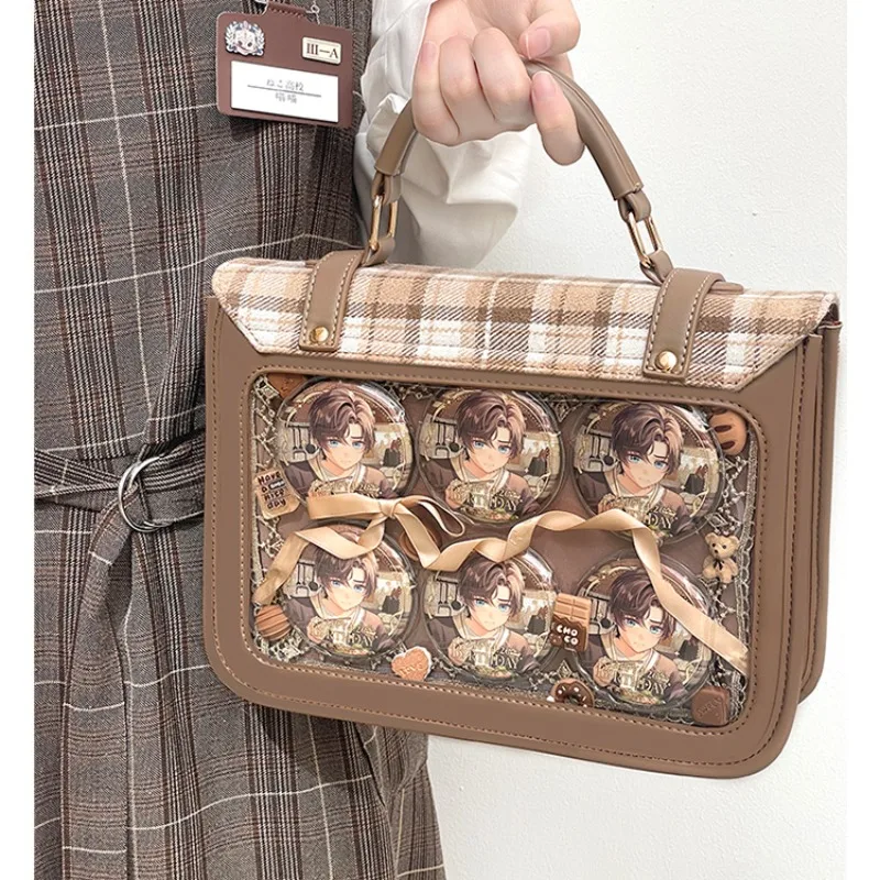 

Ita Bag 2024, летняя униформа JK, сумки на плечо в стиле Лолиты для женщин, винтажная клетчатая сумка с дисплеем, милая прозрачная сумка Bolsos Mujer