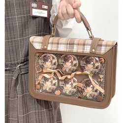 Ita Bag 2024 Summer JK Uniform Lolita Shoulder Bags for Women Vintage Plaid Display Handbag Sweet Transparent Bolsos Mujer