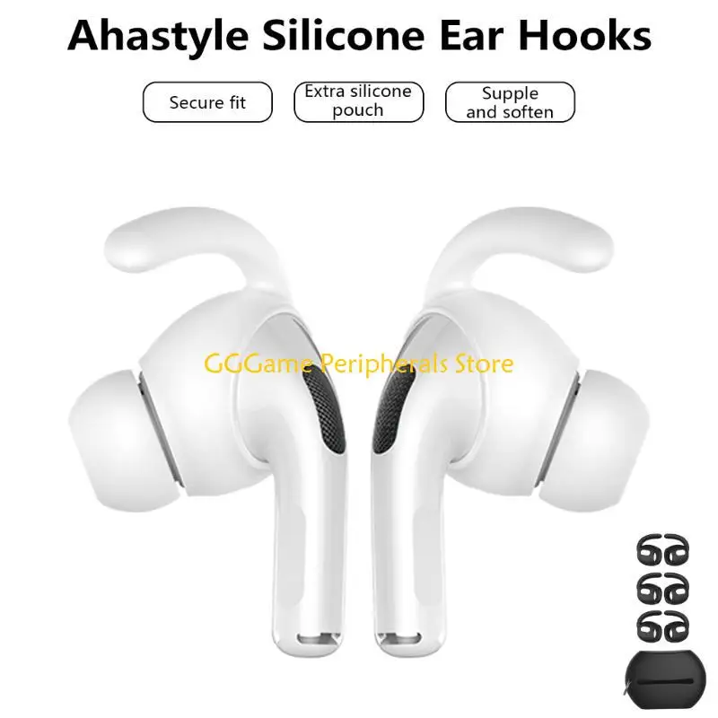 

U55B 1Set AntiSlip Ear Hook Cover Silicone Ear Tip for 2 Ear Buds Eartip
