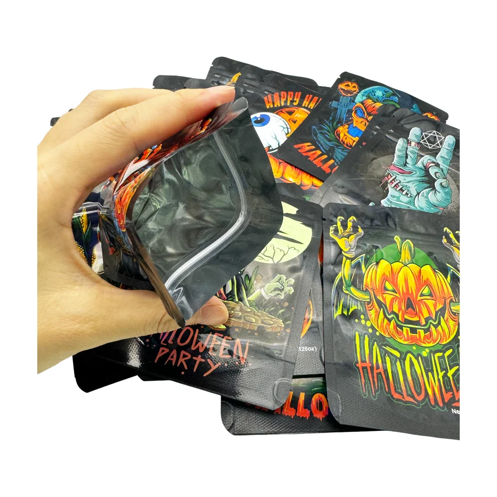 50 قطعة أكياس مقاومة للرائحة مايلر المجسم الأغلاق أكياس احباط الحقيبة أكياس بسحاب قفل لجميع القديسين لصالح تخزين تغليف المجوهرات