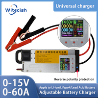 12V 14.6V LiFePO4 60A 12.6V lithium charger 60A 0-15V 0-60A Adjustable charger for lithium battery Lead Acid Battery