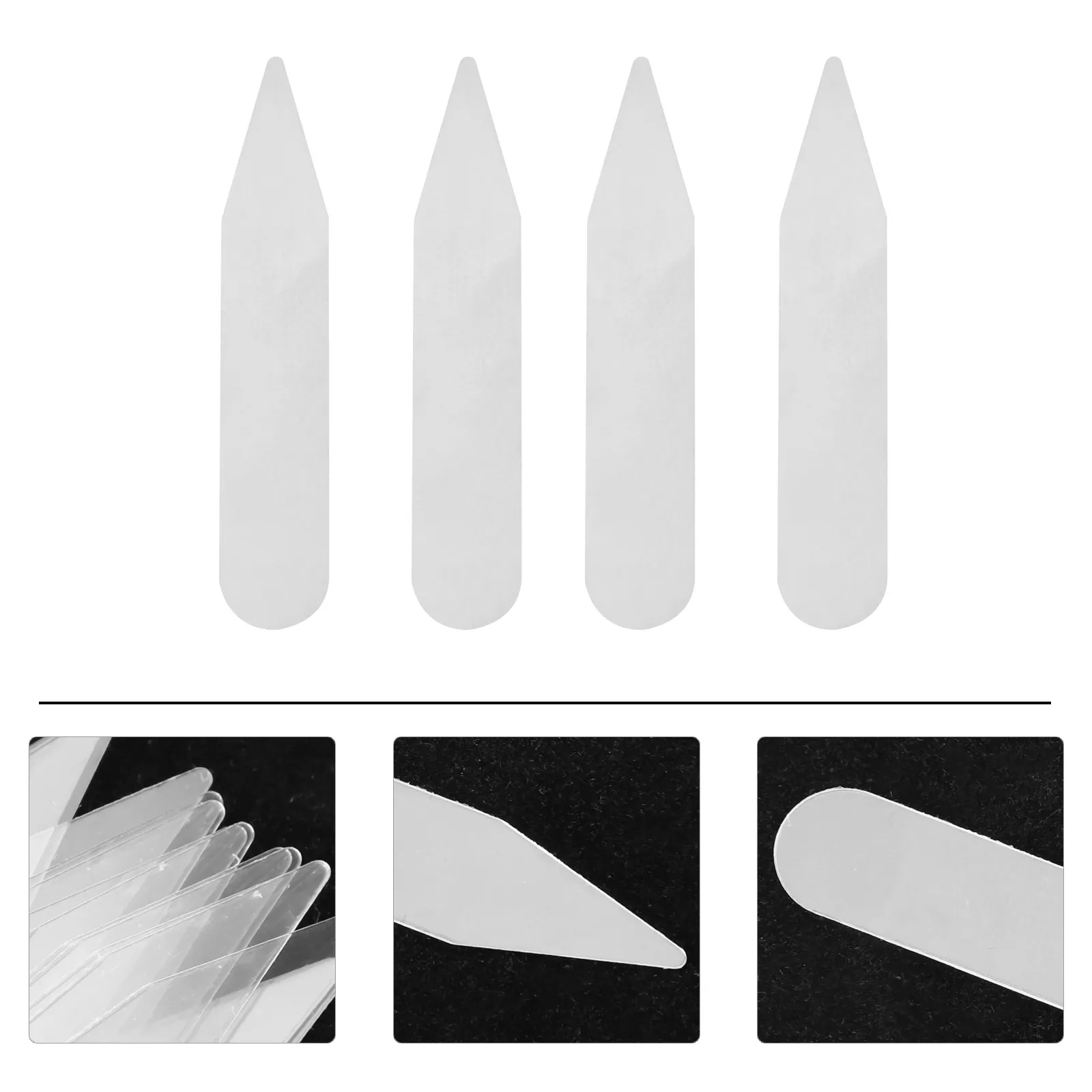 300-個の襟ステー透明高温耐性シャツ襟サポート補強材ドレスシャツフォーマルウェア用