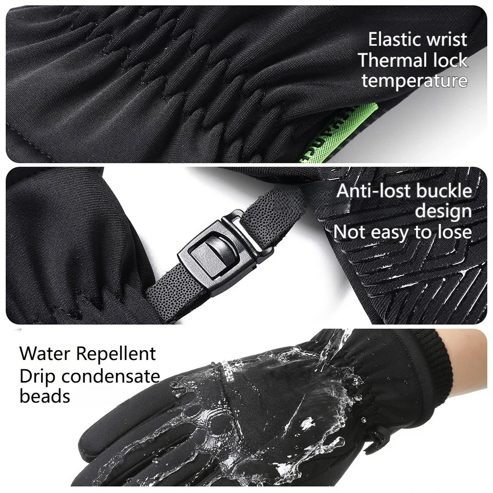 

Autumn Winter Touch Screen Slip Wear-resistant Gloves Windproof Waterproof Ski Warm Thick Gloves For Outdoor Cycling