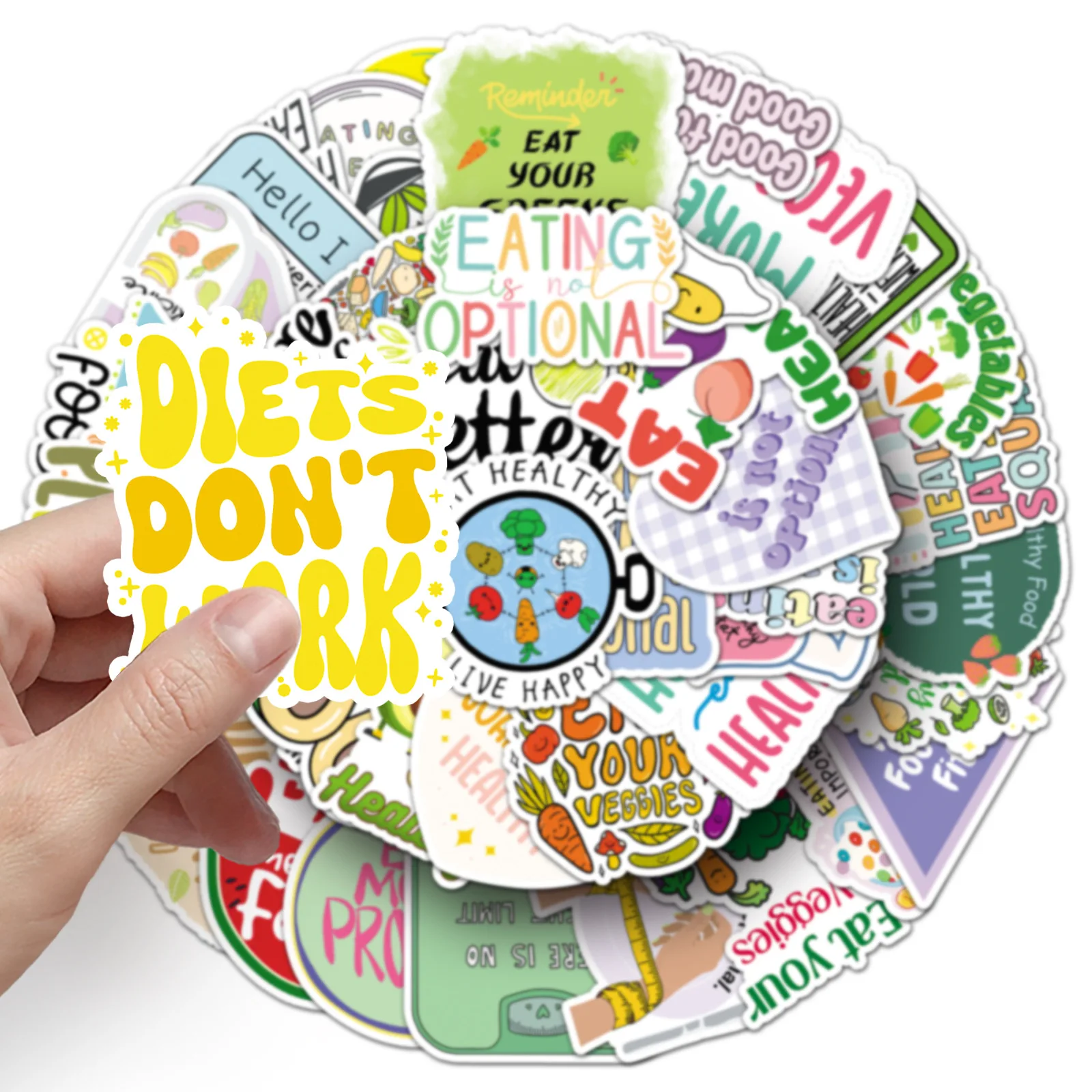 50PCS Healthy Food Stickers fo - Fitness Nutrition Diet ulasan dan harga