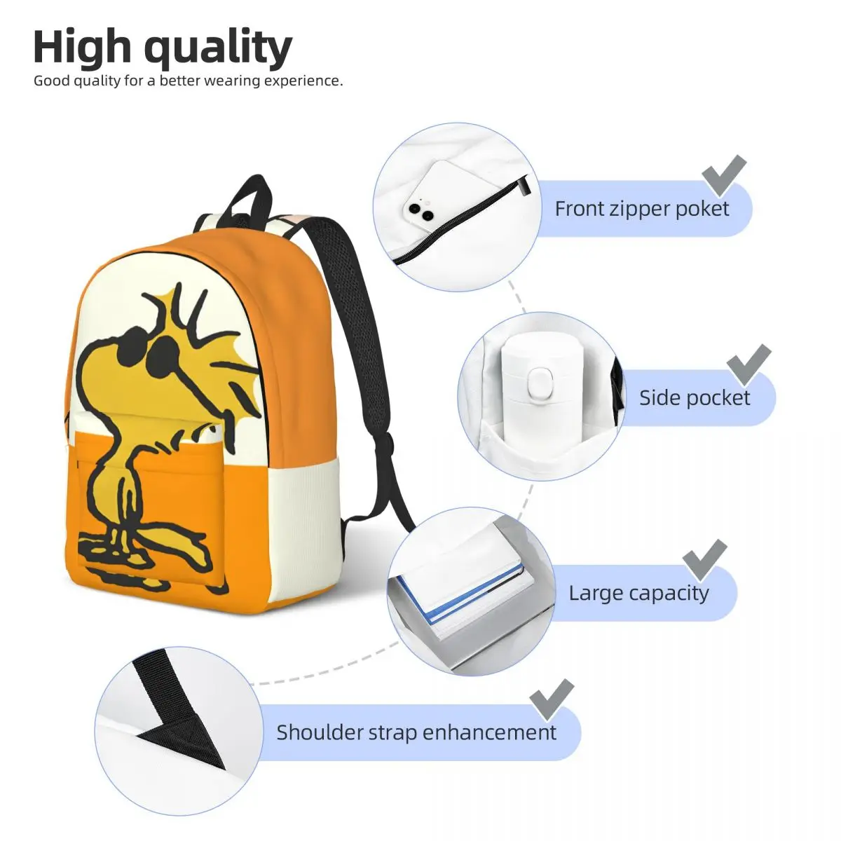 Hiking Kdlloo Snoopy Multi Compartment Kawaii Peanuts Snoopy Rucksack For Women Kid Kindergarten Bag Birthday