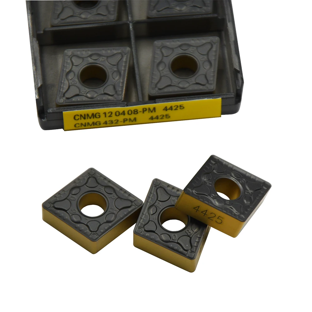 Imagem -04 - Cnmg Cnc Transformando Inserção Resistente e Resistente ao Desgaste de Alta Qualidade 10 Peças Cnmg120404 Cnmg120408-pm4325 4425 Cnmg431 Cnmg432