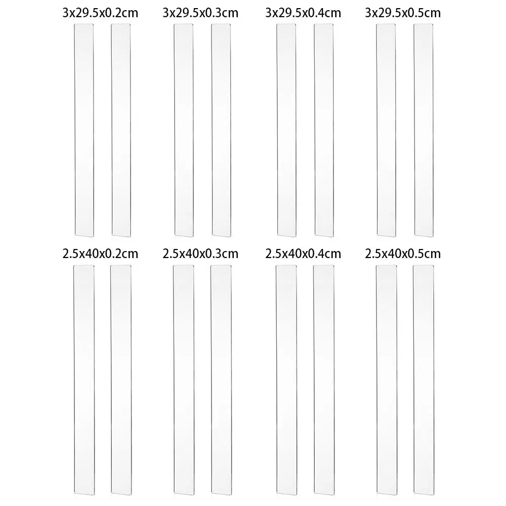 2Pcs Acrylic Biscuit Cake Rolling Tool Balance Ruler Fondant Icing Biscuit Thickness Ruler Biscuit Smoother Baking Accessories