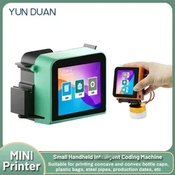 Mini Portable Handheld Inkjet Printer Ink Kit QR Barcode Logo Expiry Date Cap Touch Screen Coding Machine 2-12.7mm Print Height