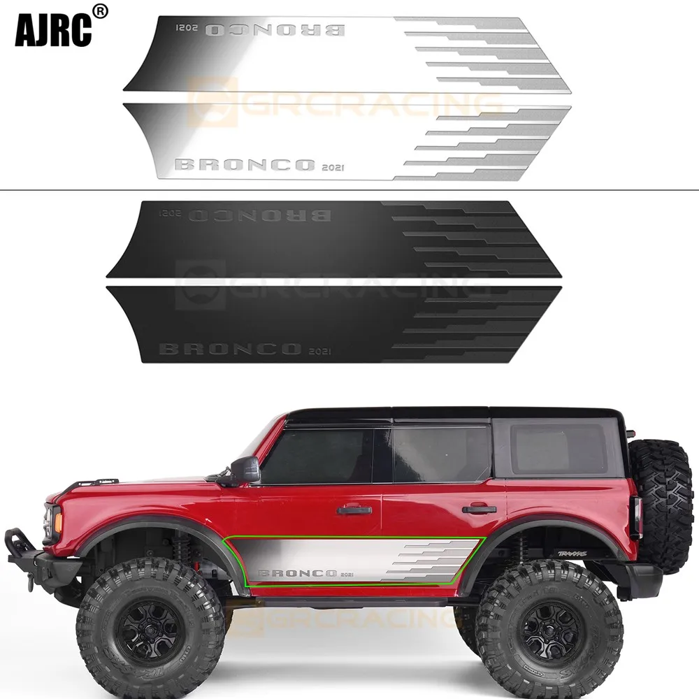 

Shell Side Skirt Decorative Lens Mirror Stainless Steel Shell Metal Crash Plate Type R For 1/10 Traxxas Trx-4 Bronco Trx4