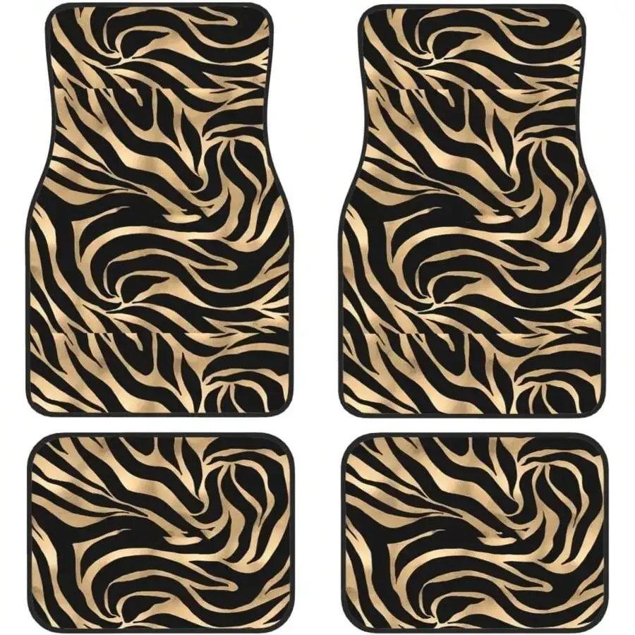 

Animal Print A Set Of Four Printed Car Floor Mats, Including Front And Rear Carpet Floor Mats, Car And Truck Accessories