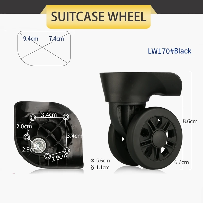 Bluck Suitcase Roda Acessórios, Roda Universal, Bagagem de Embarque, Polia De Roda, Resistente Ao Desgaste, Reforçado, Mudo