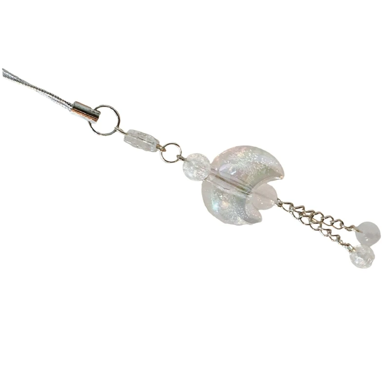 Sweet Bubble Moon Bead Pendant Phone Straps Bag Charm Key Decoration Chain