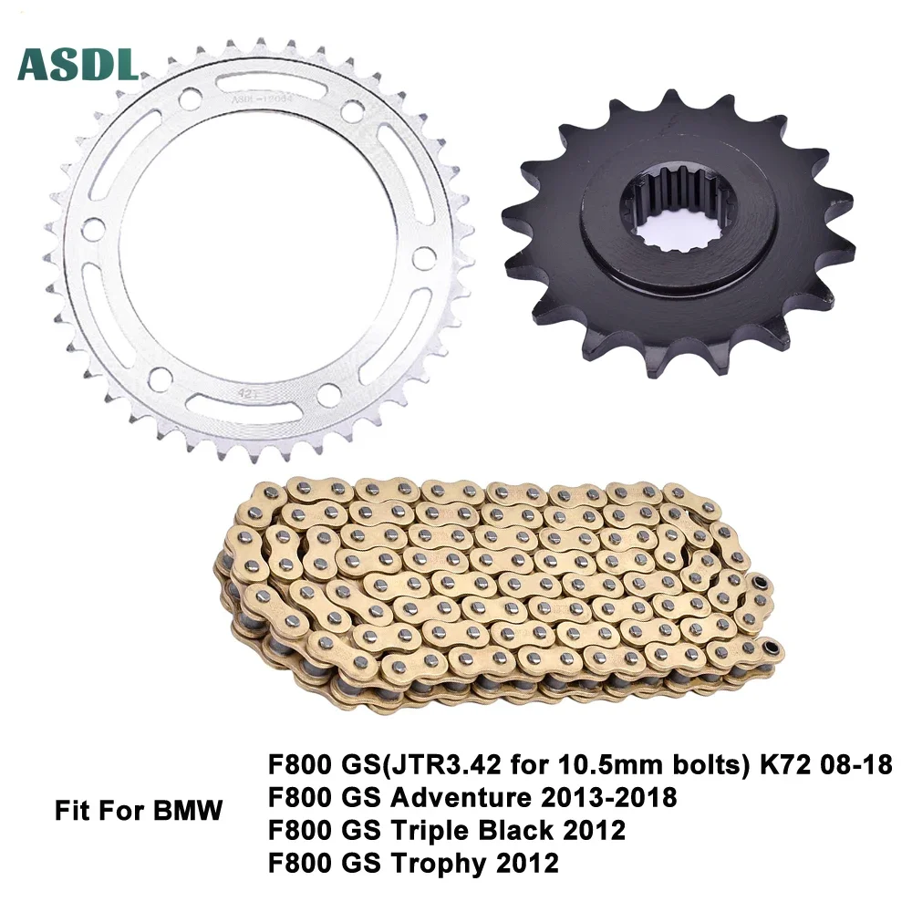 525 16T 42T Motorcycle Transmission Chain Front Rear Sprocket Set for BWM F800 GS K72 08-18 F800GS Adventure 13-18 F800GS Triple