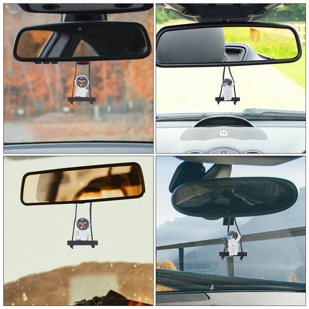 

2pcs Astronaut Decoration Resin Material Rearview Mirror Charms Unique Design Car Ornaments Interior Aesthetic Hanging