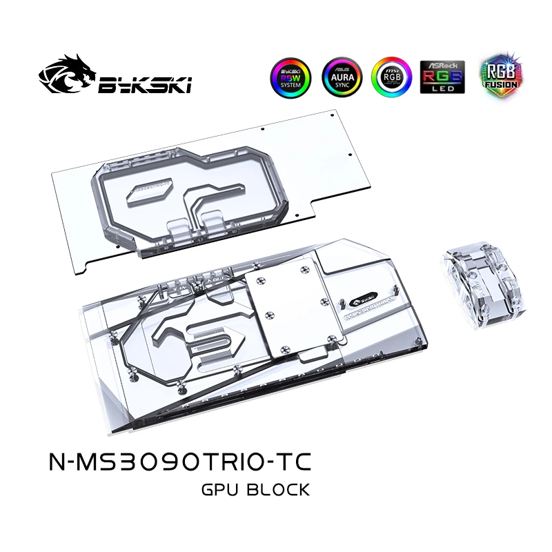 Imagem -02 - Bykski Gpu Bloco de Backplane Água para Msi Rtx3090 3080ti 3080 Jogos x Trio Suprim x Memória Gráfica Vram Cooler N-ms3090trio-tc