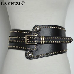 Leather Belts For Ladies Red Wide Belts For Dresses Women Cummerbunds Rivet Red Women's Fashion Corset