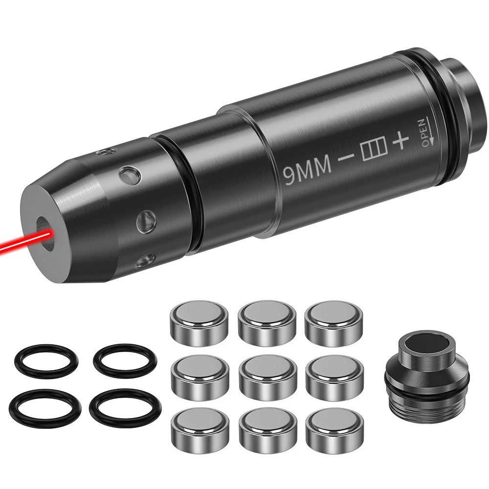 9mm Red Dot Laser Training Cartridge - Ultra-Long Battery Life for Dry Fire Laser Training