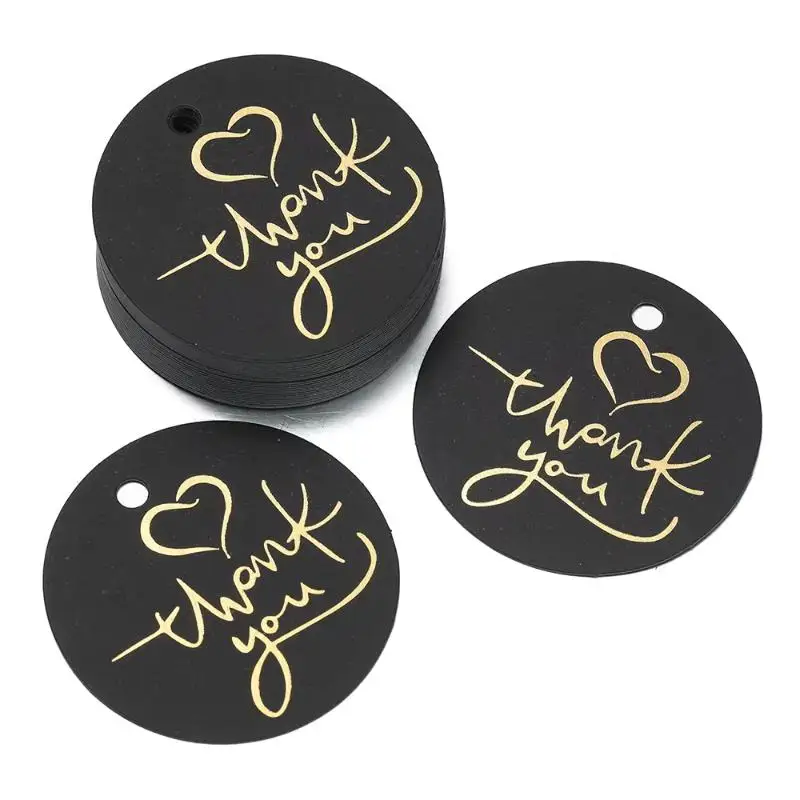 50 Stück Schwarz-Weiß Papierkarten Handgemachte Geschenkverpackung DIY Schmuckzubehör Preisetiketten Bronzestempel Dankesanhänger – Detail 9