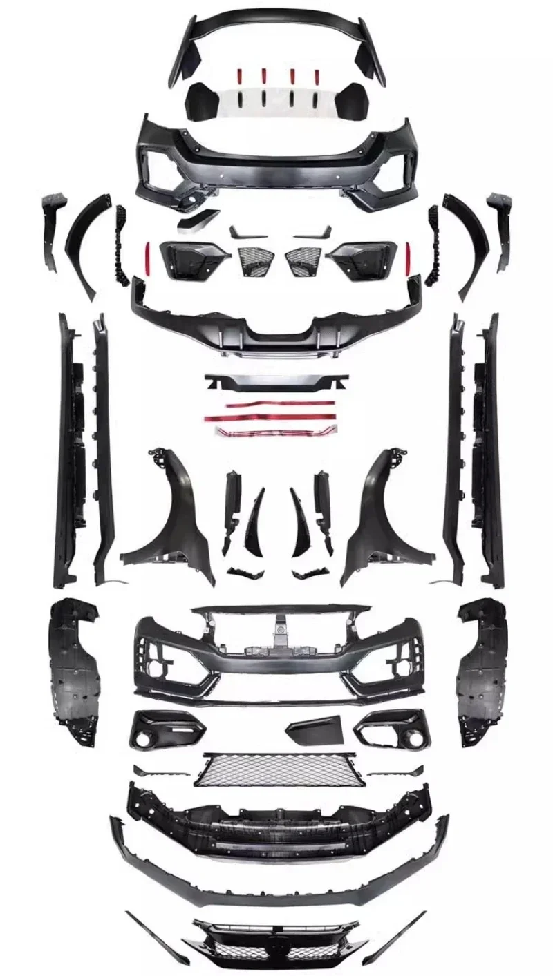 

Body Kit Front Rear umper Grill Mask assembly for Honda civic 10th typer convert side skirt tail wing fender Auto Accessories