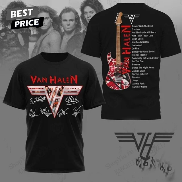 Nueva camiseta de verano para hombre, camiseta con estampado 3D de la banda de Rock Hip Hop Van Halen, camiseta de manga corta a la moda para hombres y mujeres, camisetas para niños, camisetas Y2k