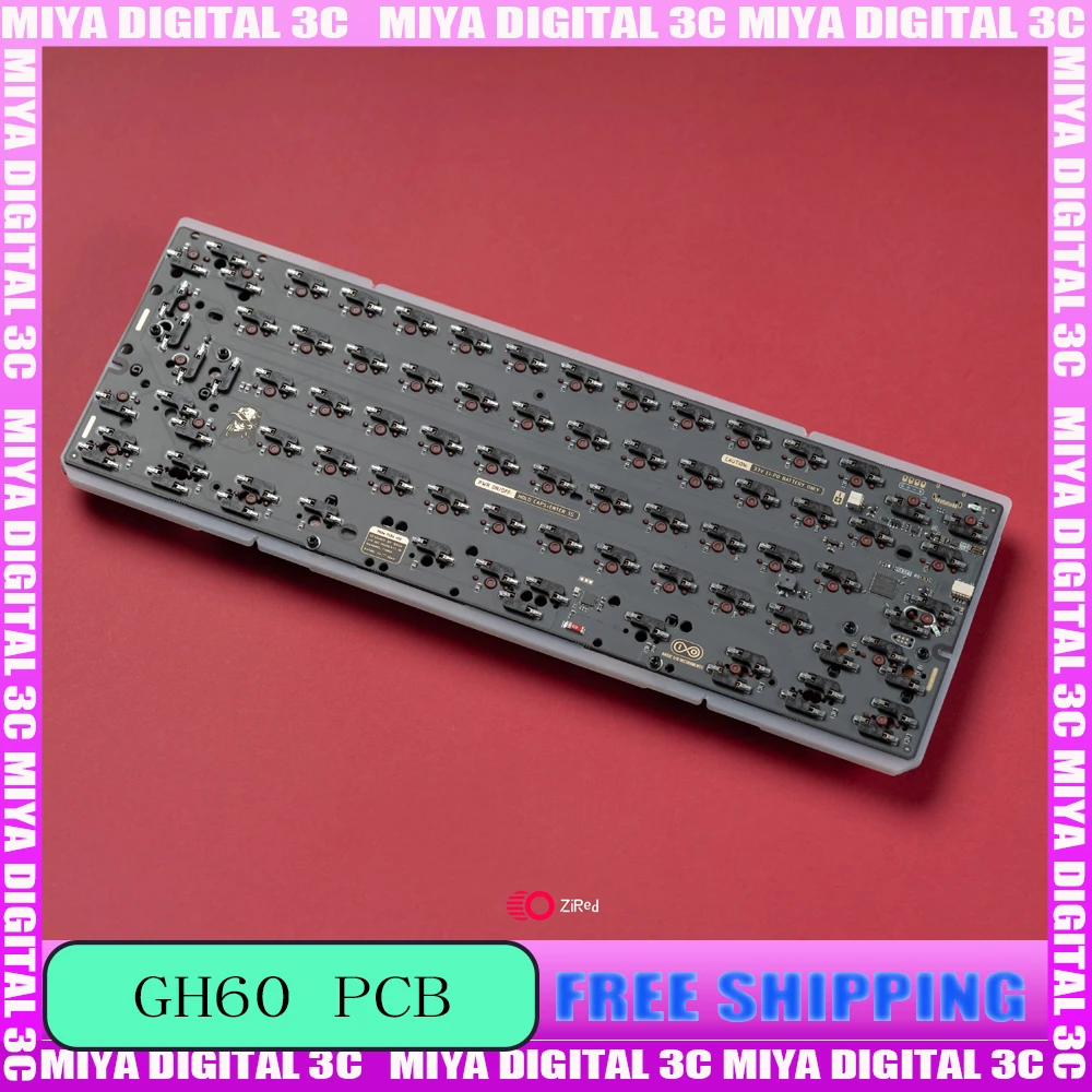 

Плата для клавиатуры GH60 F60 с горячей заменой переключателей, настраиваемая, без слотов, для беспроводных/магнитных проводных механических клавиатур, аксессуар