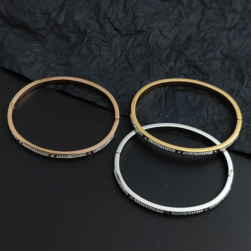 New baby's breath zircon O-shaped opening adjustable bracelet, high-quality gold-plated women's bracelet, wedding party jewelry view 2