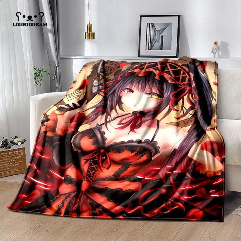 Tokisaki Kurumi Throw Blanket Anime Date A Live Kawaii Girl Soft Flannel Thin Blankets Bed Sofa Cover Bedspread Home Decor