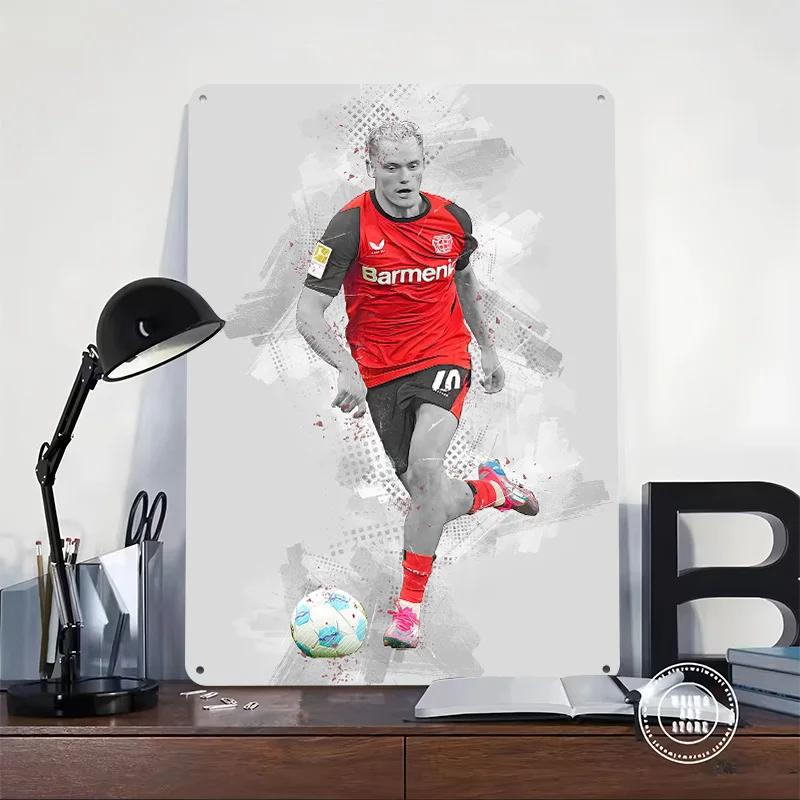 Florian Wirtz Player Action Personalized 3D Textured Metal Poster Wall Art Tinplate Sign for Decor Luxury Funny Signs Wand Deko
