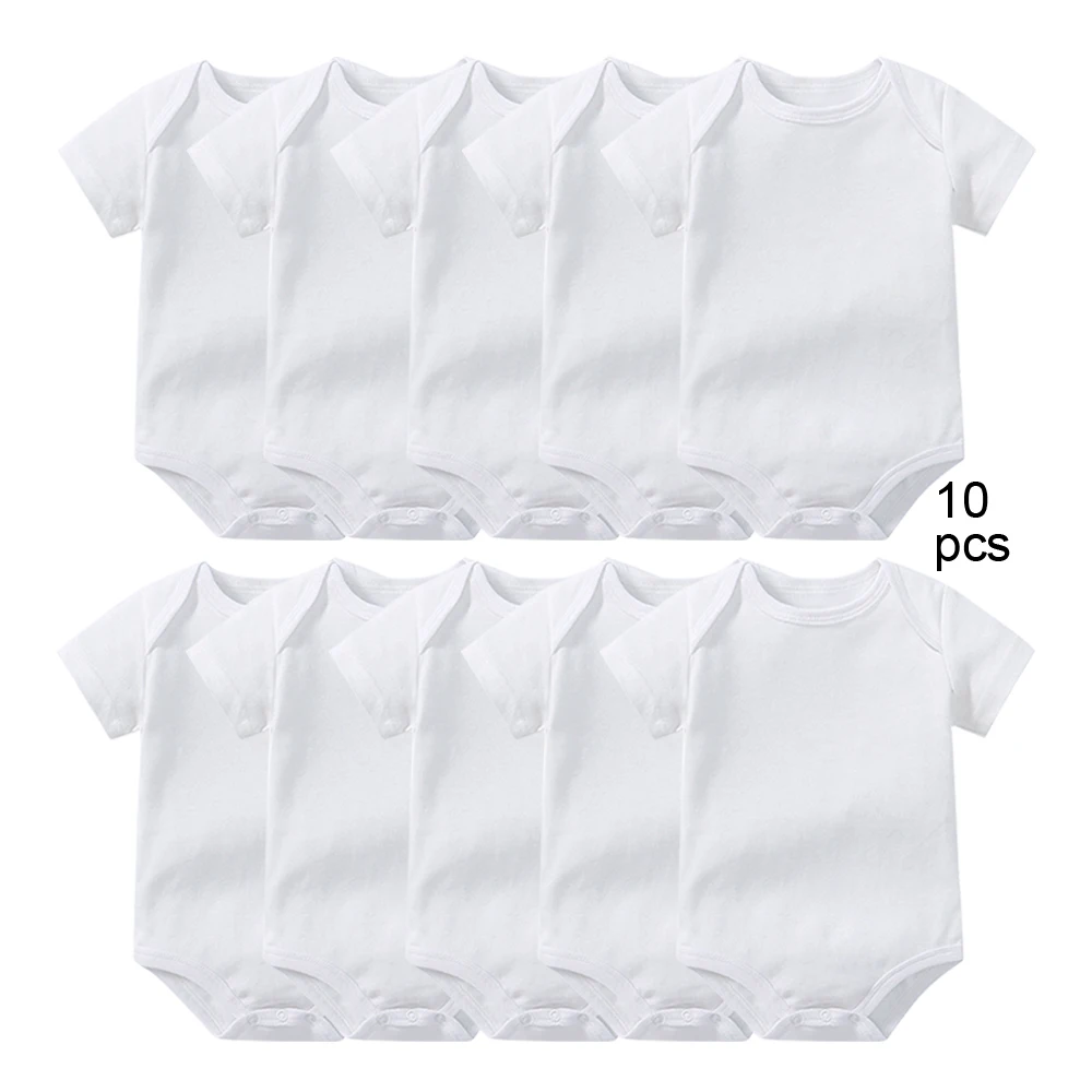 10 pcs Wholesale in Bulk Baby Bodysuits Newborn Jumpsuits Summer Body Toddlers Jumpers Basic Onesies Growings Grows Sleepsuits