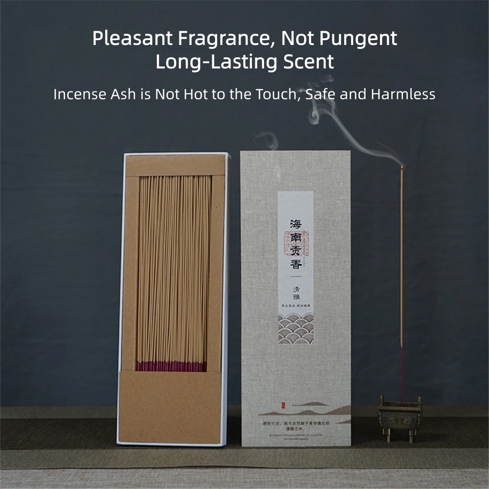 Hainan Agarwood Tribute Bamboo Incense | Chemical-Free, Elegant Mellow Scent | Perfect for Buddhist Worship & Deity Prayer