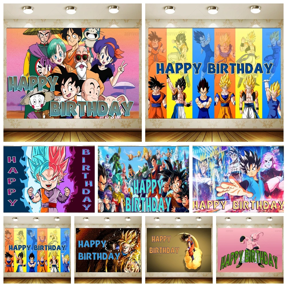 

Dragon Ball Goku Photography Backdrop Kid's Boy Birthday Party Decor Background Poster Baby Shower Photography Banner Props