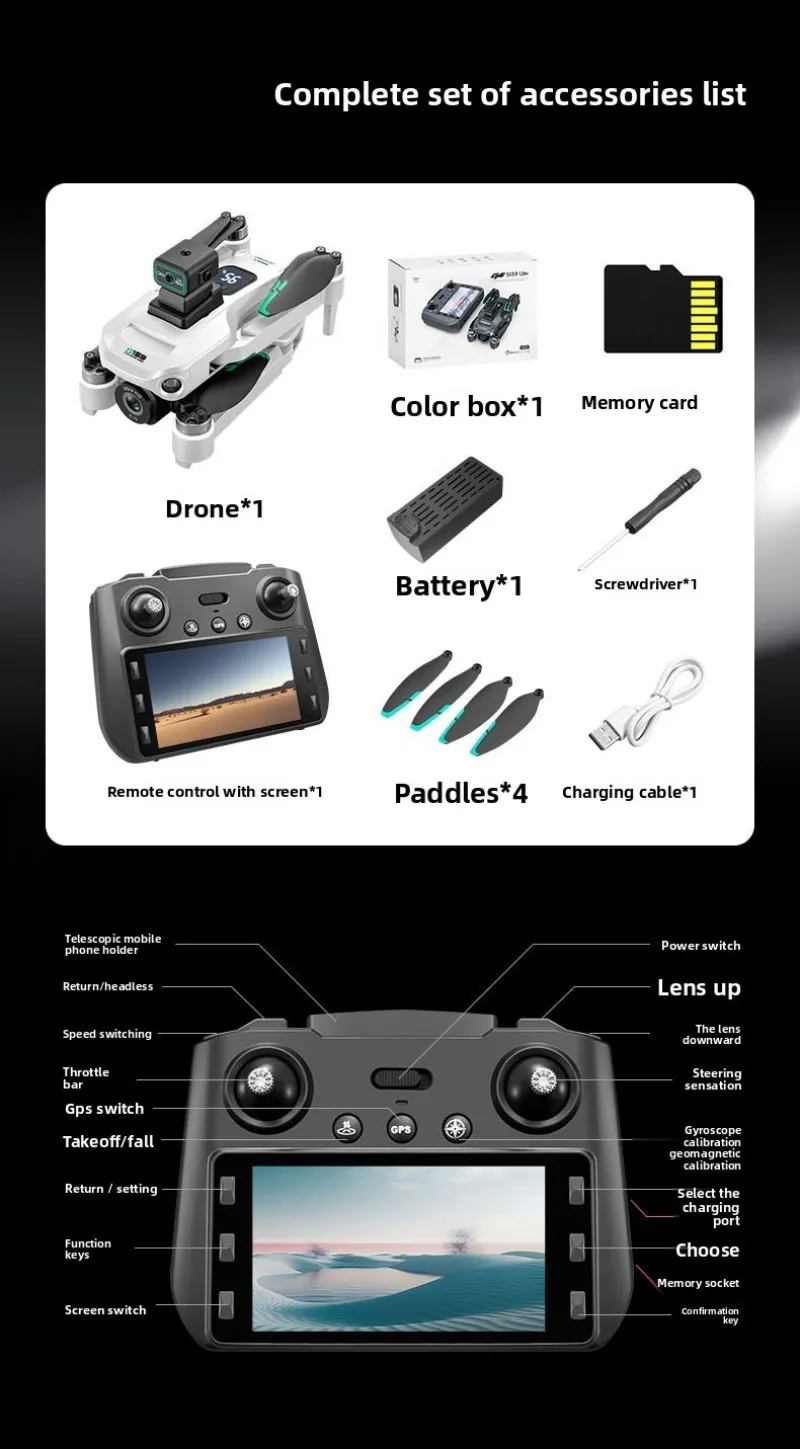 Large screen control S159GPS brushless quadcopter infrared obstacle avoidance remote control aircraft