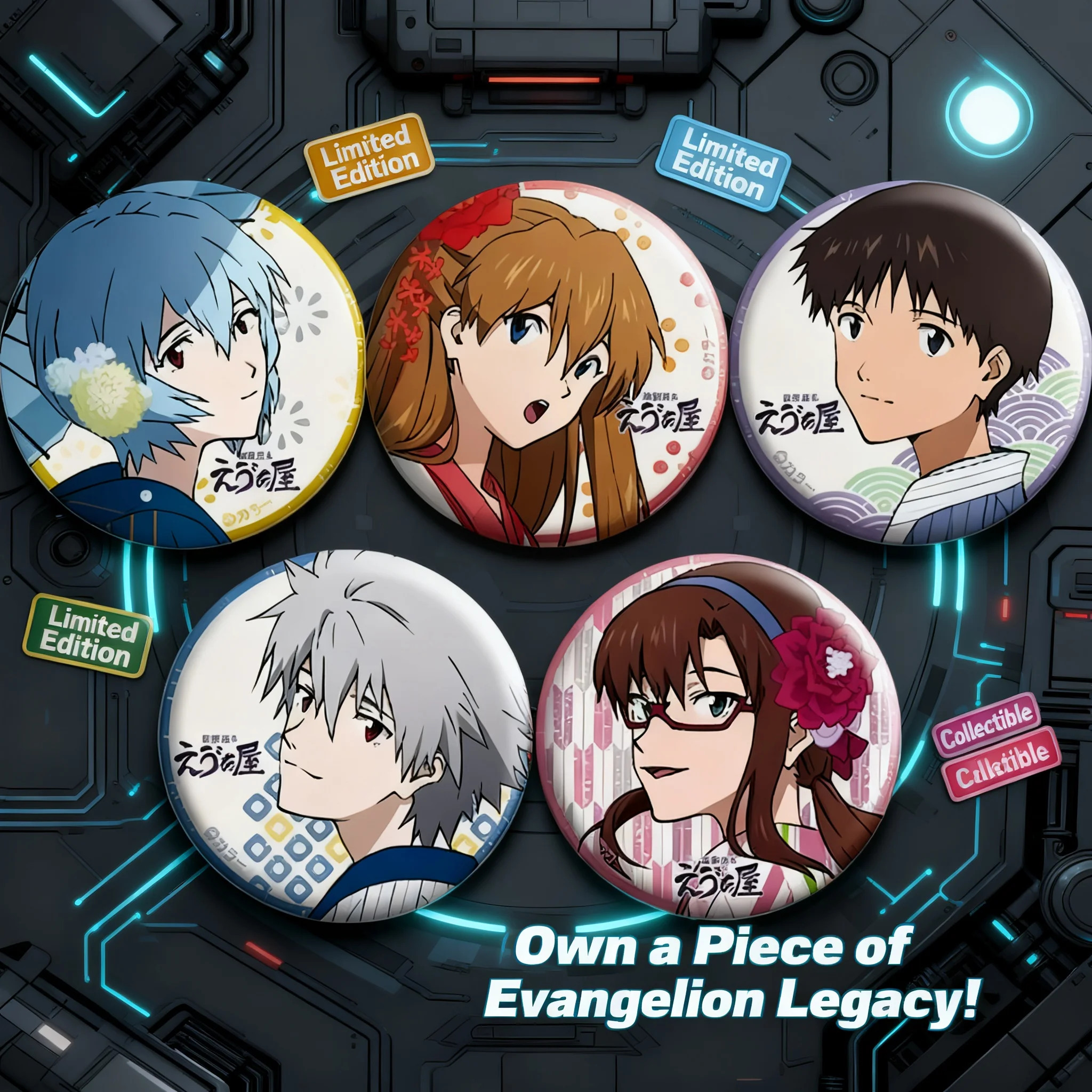 

Evangelion Badge Mari Makinami Illustrious Asuka Langley Soryu Rei Ayanami Anime Pin Brooch Merchandise Collectible Gift Fans