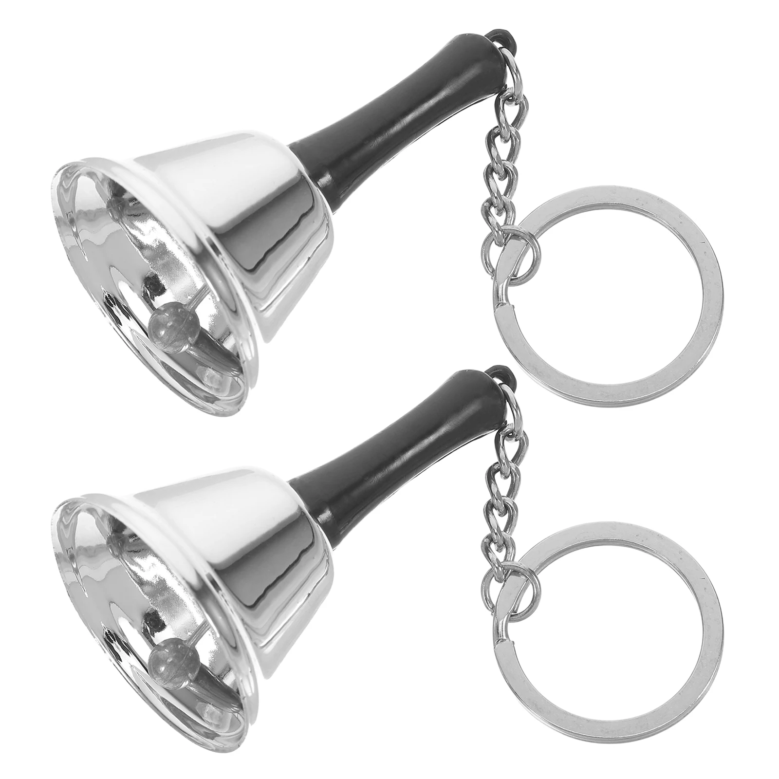 

2Pcs Early Education Metal Bells Keychains Handheld Shaker Christmas Decoration Craft Bell Charms Small Bells Key Ring