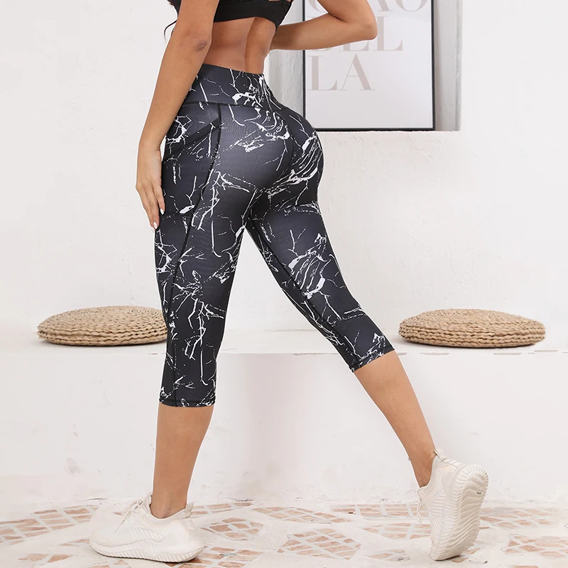 Capri Leggings with Pockets for Women High Waisted Workout Leggings Tummy Control Yoga Pants
